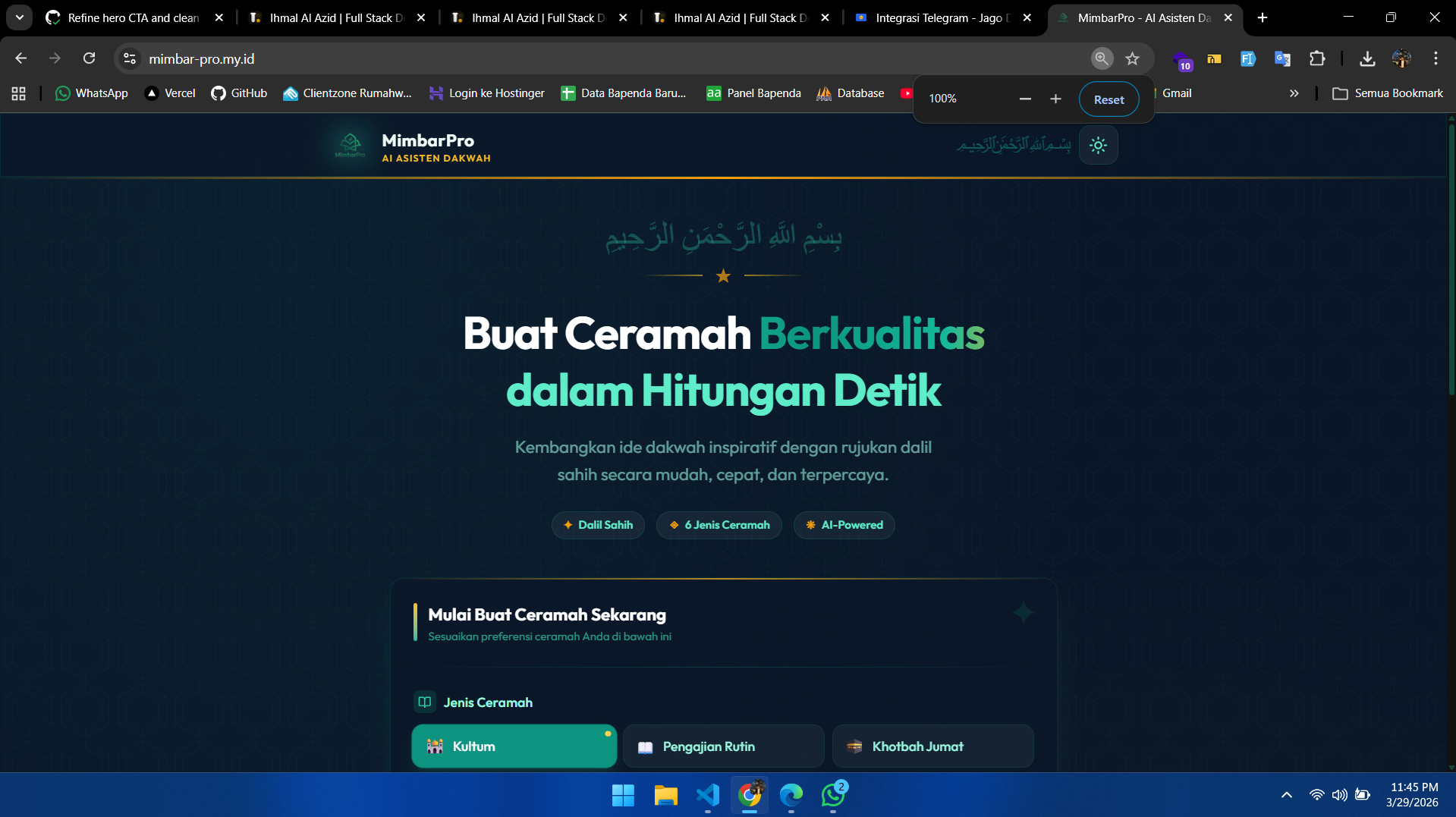 Mimbar Pro - AI Asisten Dakwah