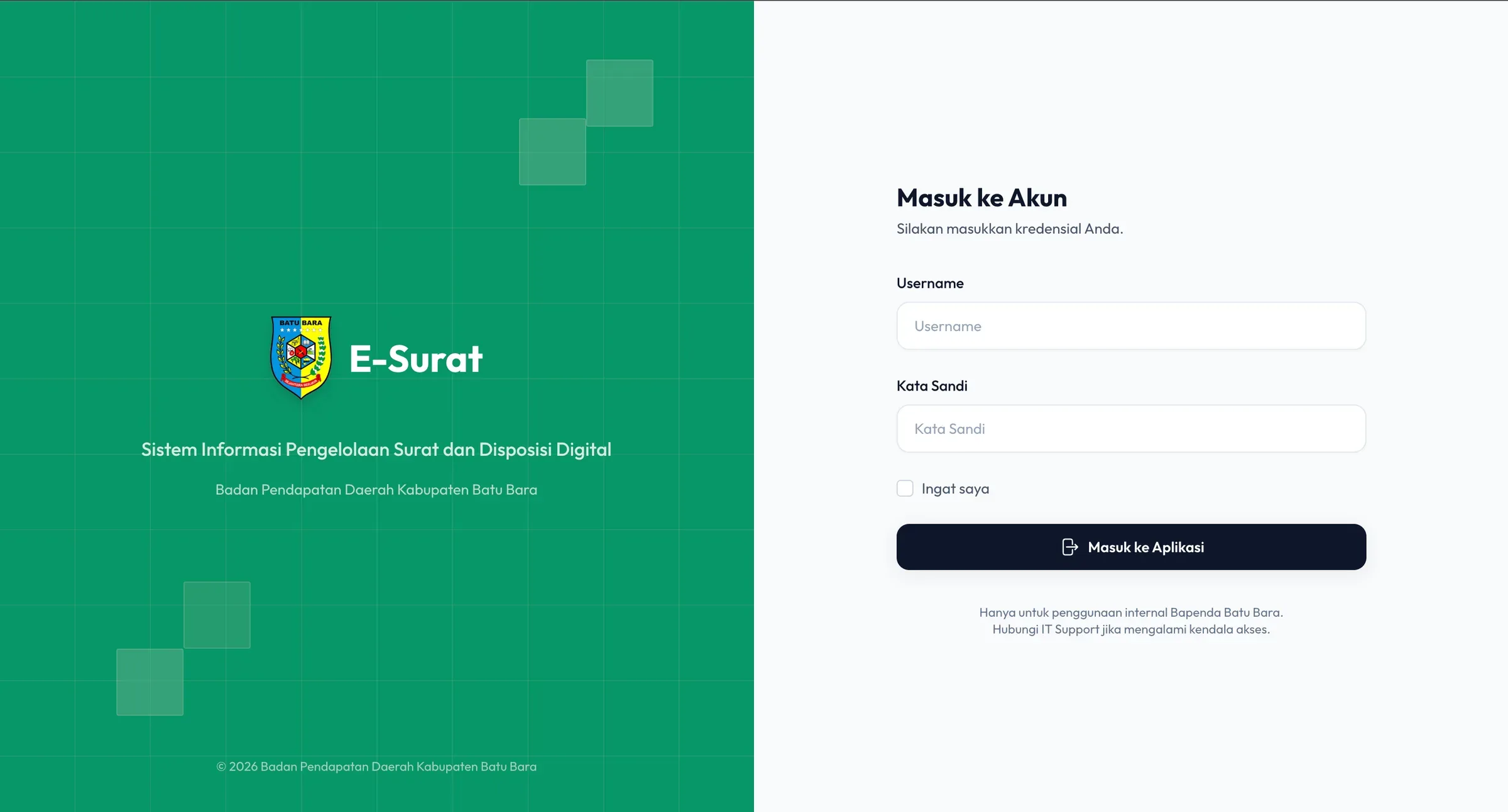 E-Surat Bapenda —Sistem Informasi Pengelolaan Surat dan Disposisi Digital