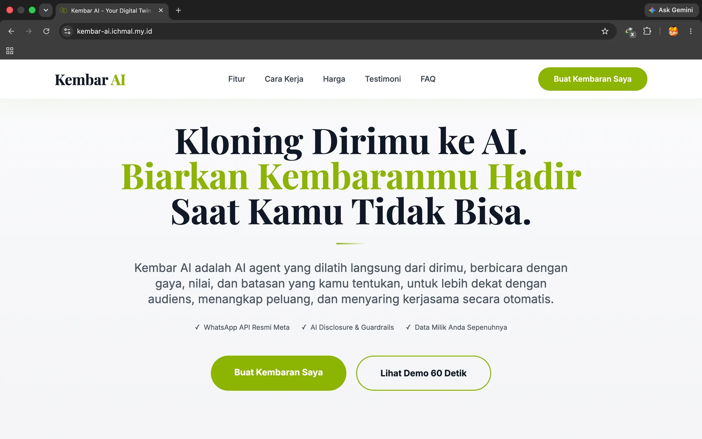 Kembar AI - AI WhatsApp Persona Platform