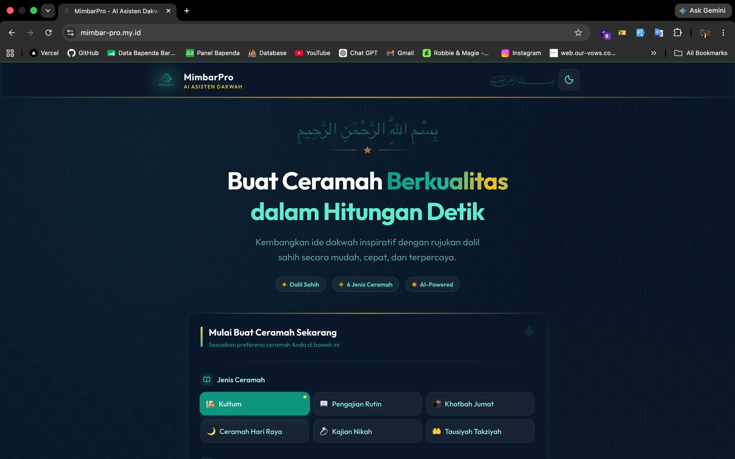 Mimbar Pro - AI Asisten Dakwah